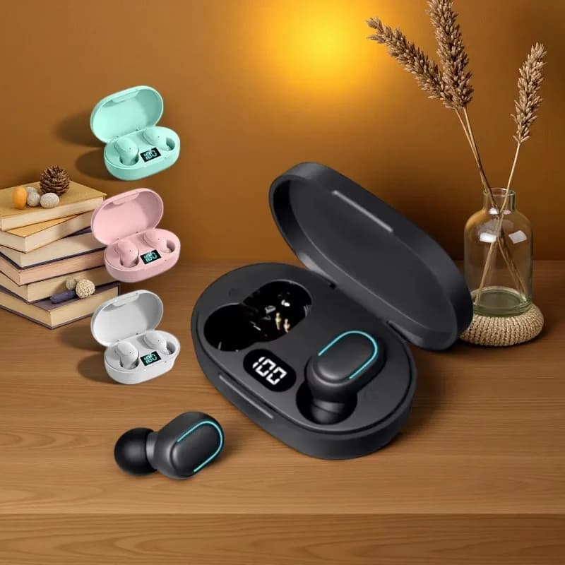 TWS E6S Fone Auricolari Bluetooth Cuffie Bluetooth senza fili Cuffie con cancellazione del rumore con microfono per Xiaomi Redmi