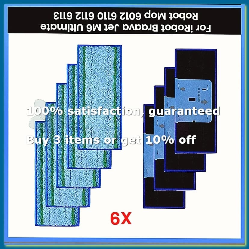 9PCS Wet Mopping Pads for M6 Ultimate Robot Mop 6012, 6110, 6112, 6113 Washable and Reusable Mop Cloth-A009