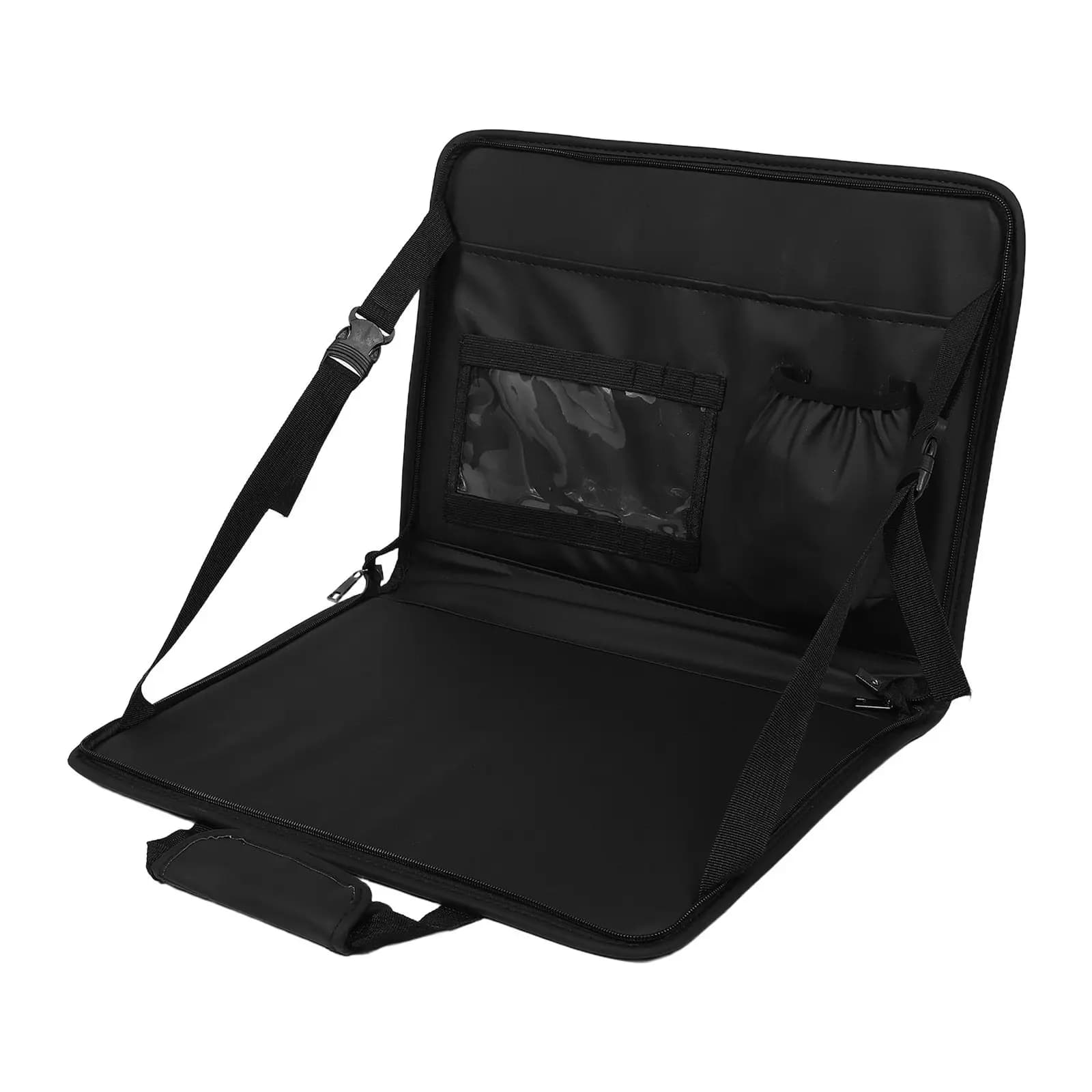 Tavolino Pieghevole per Volante Auto in PU, Vassoio per Laptop, per Mangiare, Scrivere, Lavorare, Compatibile con Borsa Portaoggetti sul Sedile Posteriore
