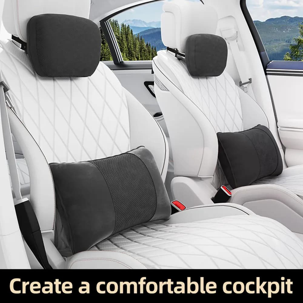 Top poggiatesta automobilistico supporto lombare supporto per il collo in pelle scamosciata cuscino per il riposo del sedile protezione per il collo traspirante accessori per auto morbidi