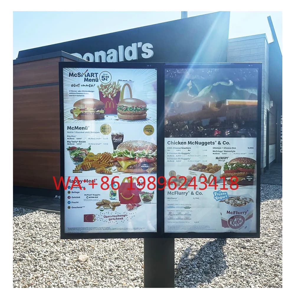 Display Pubblicitario Digitale Android da 43 Pollici IP66 Impermeabile per Esterni, Monitor LCD a Totem da Pavimento per Centri Commerciali