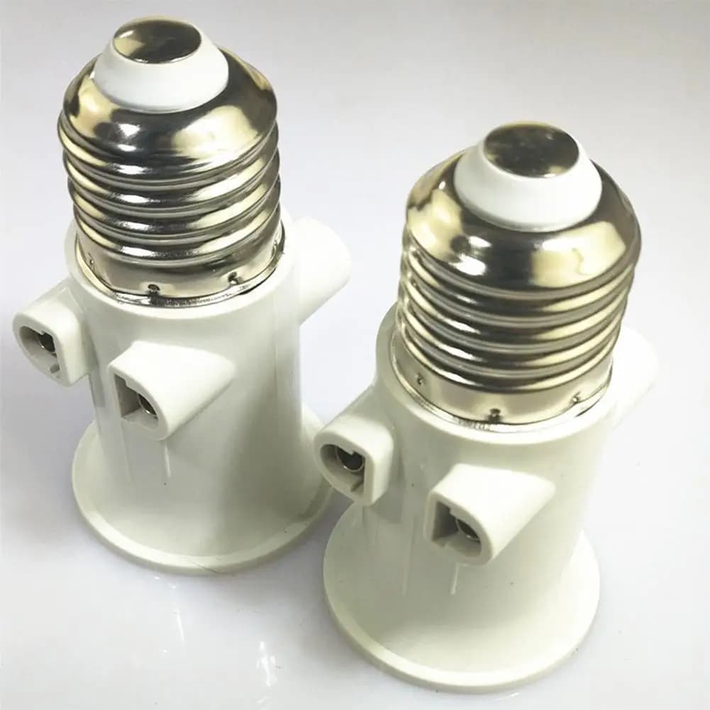 E27 EU LED White Bulb PBT Lamp Holder Light Socket Used Into 2-pin Plug For Home Studio Photographic Bulb Adapter AC100V 240V