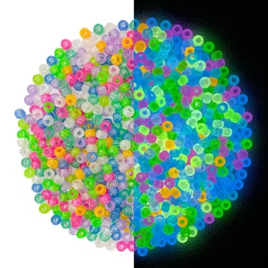 Quality Assurance Pony Beads Glow in The Dark 860PCS Neon Beads, Friendship Bracelet Beads 9mm Luminous Bulk Beads for Hair Bra