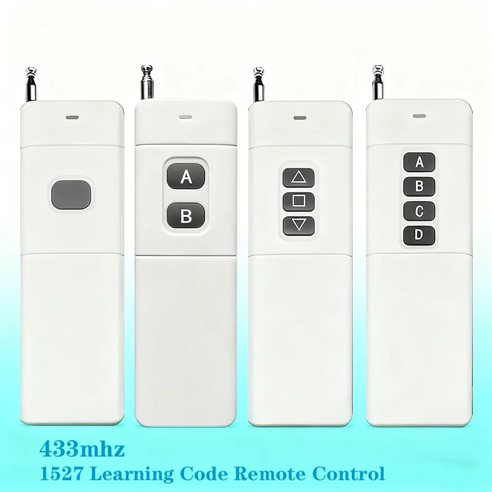 High Power 1/2/3/4 CH RF Remote Control 433Mhz 3000 Meters Long Distance Receiver Transmitter 1527 Learning Code Remote Control