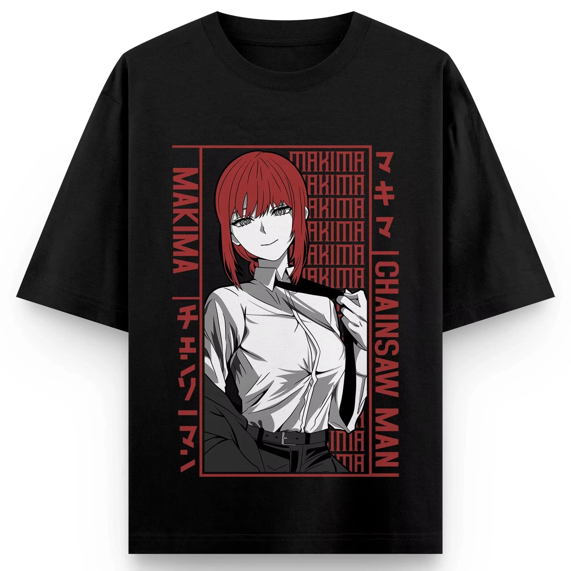 T-shirt in cotone con stampa grafica Chainsaw Man Makima per uomo e donna, estiva 2025, streetwear anime, a maniche corte, casual