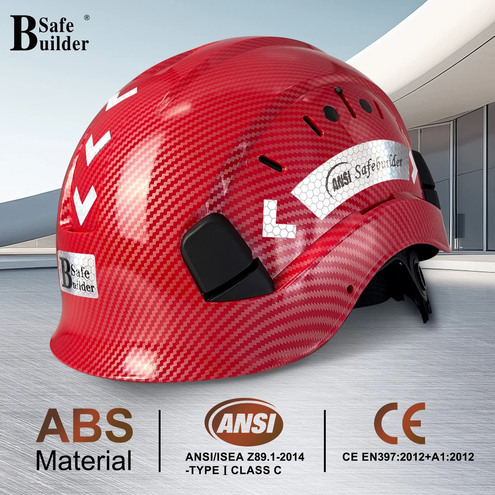 ANSI/ISEA Z89.1 Construction Safety Helmet ABS Hard Hat Adjustable Ventilation System Hardhats Industrial Work Head Protection