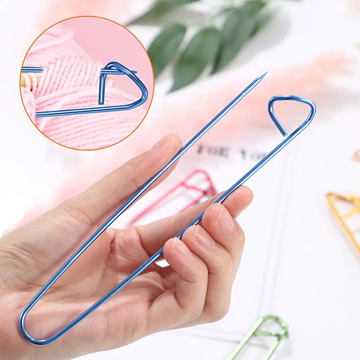 10Pcs Stitch Holders Set Knitting Crochet Yarn Safety Pins Premium Alloy 5 Sizes 6-20Cm Bright Colors Secure Locking for Scarves