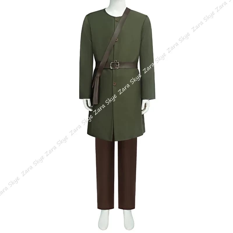 The Lord of the Cosplay Rings, Bilbo Baggins Disfraz Adult Mantle Green Brooch Set Uniform Halloween Costume Carnival Souls You