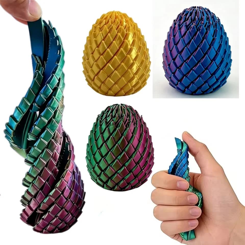 Divertente Giocattolo Antistress a Forma di Uovo di Drago Stampato in 3D, Gioco di Decompressione e Puzzle per Adulti e Bambini