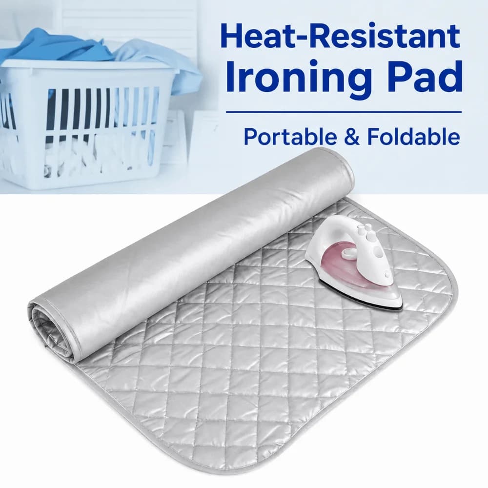 Washer Dryer Heat Resistant Ironing Mat Double Side Portable Laundry Pad Quilted Foldable Ironing Blanket Travel