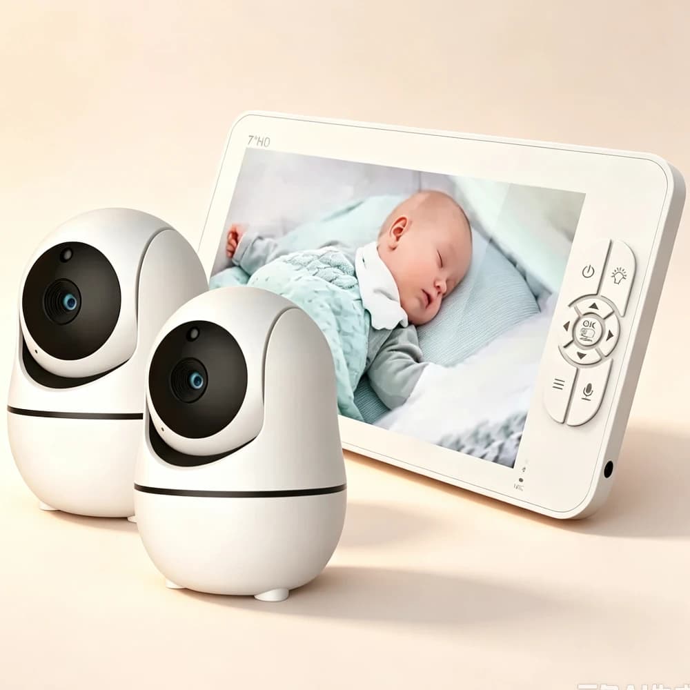 SM70 Wireless Baby Monitor 7 Inch LCD IR Night Vision 2 Way Talk 8 Lullabies Temperature Monitor 24h Portable Baby Camera