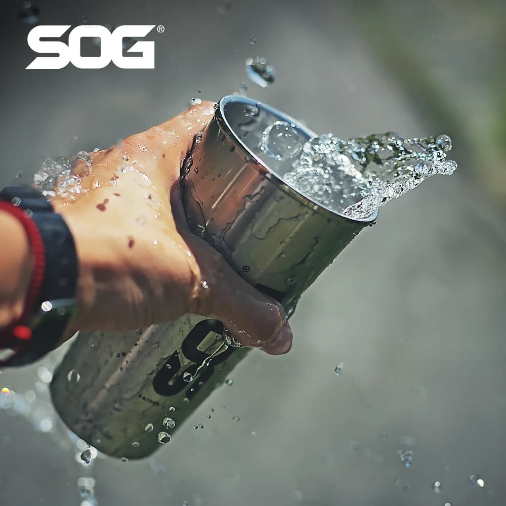 SOG Tazza da birra isolata sottovuoto in acciaio inossidabile da 16 once/470 ml, bottiglia d'acqua termica Tazza da caffè leggera e tazze per alcol, senza BPA