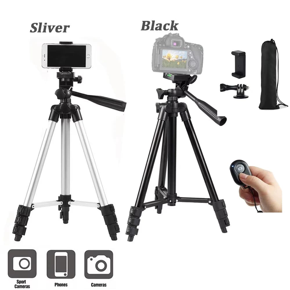 Treppiede da 100 cm per fotocamera per telefono, registrazione video, supporto per treppiede per telefono con telecomando Bluetooth, supporto universale per fotografia