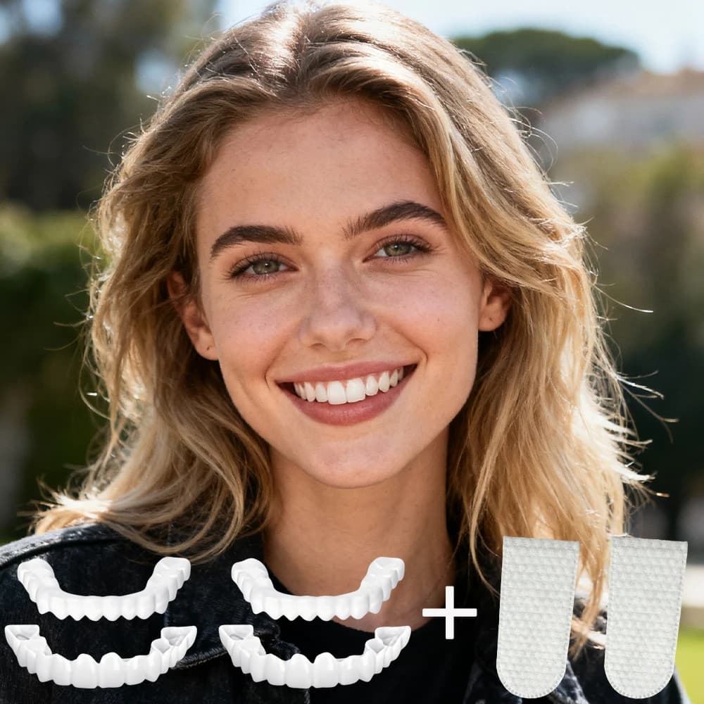 Faccette Dentali Riutilizzabili Senza Danni ai Denti Naturali, Sbiancamento Istantaneo del Sorriso, Protezione dei Denti Originali H2931