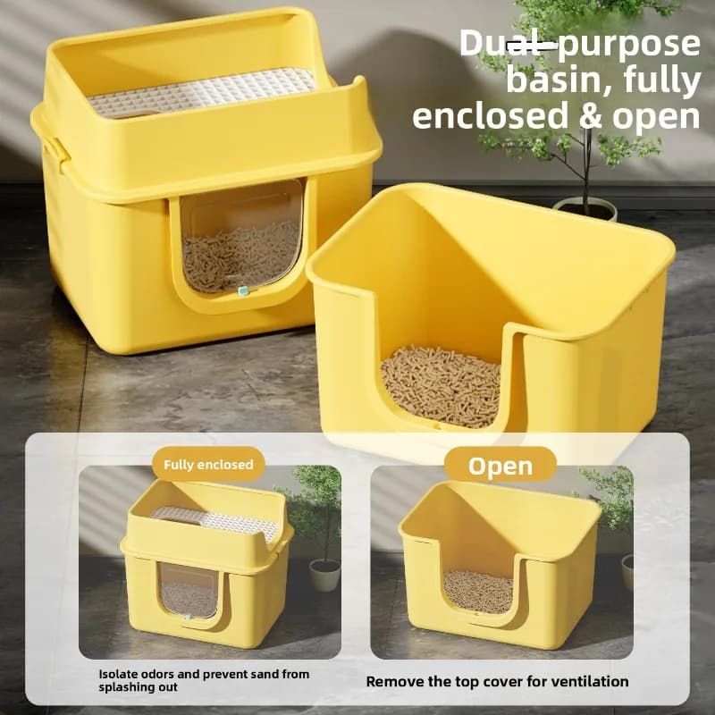 Cat Toilet Training Kit Box Top Entry Automatic Self Cleaning Cat Litter Box Large Enclosed Odor Control Anti Splash Drawer
