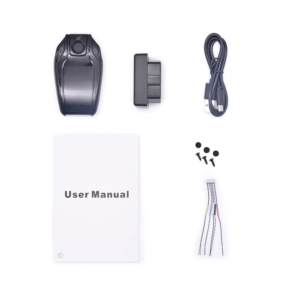 Latest Tech Smart Vehicle Key LCD Display Touch Screen PKE Open Door Lock Feature Vehicle Keys Black
