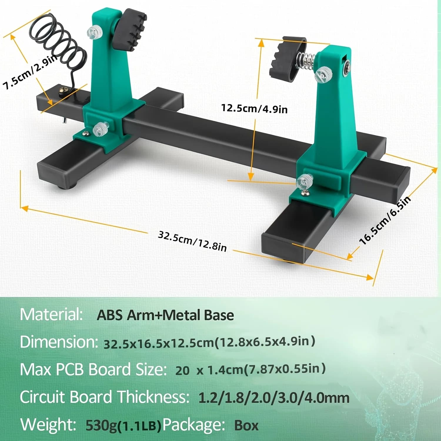 Morsetto per saldatura con supporto PCB regolabile, 360 ° Rotazione, strumento manuale che aiuta con piastra base e portapenne in ferro per circuiti stampati