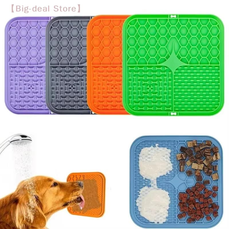 【M】Silicone Pet Licking Plate Slow Food Bowl with Suction Cup, Dog Licking Pad Tableware
