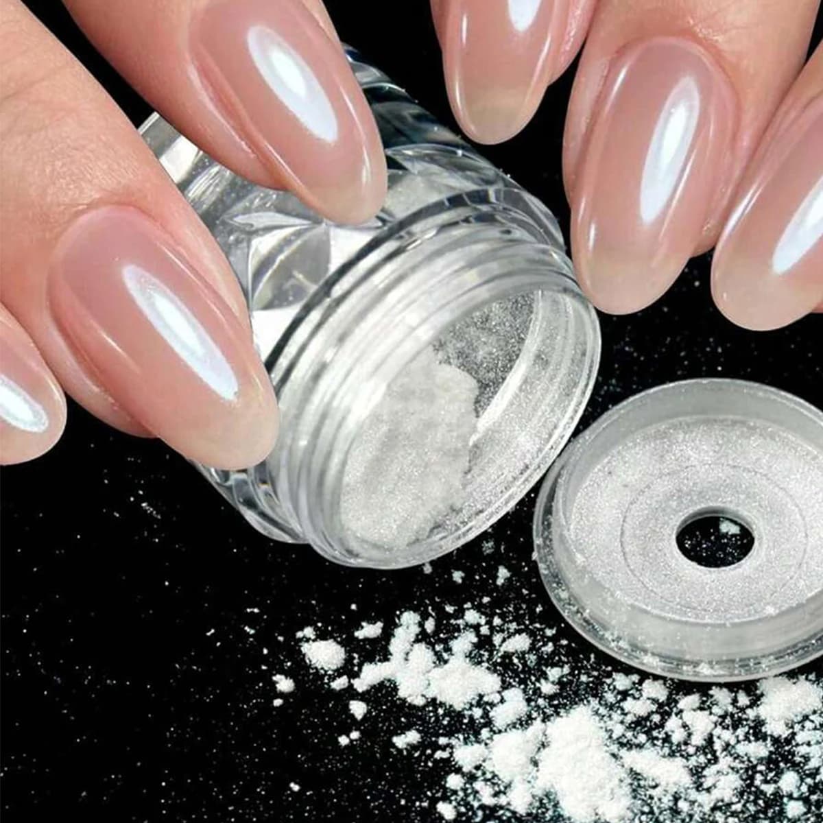 1pc polvere per unghie cromata ghiaccio trasparente Aurora alta lucentezza perla arcobaleno polvere di colore pigmento metallico creazione di nail art