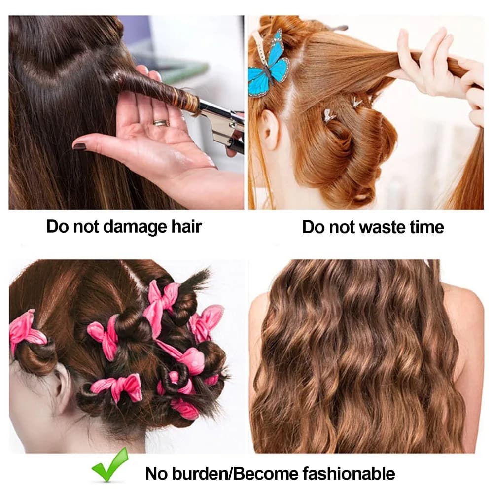 20pcs Folding Design Soft Foam Rollers Flexible Soft No Heat Hair Curlers Rose Red Reusable Sleep Hair Rollers For Women