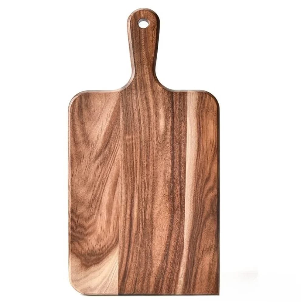 Double Sided Acacia Wood Cutting Board with Handle for Fruit For Pizza and Kitchen Food Preparation and Serving