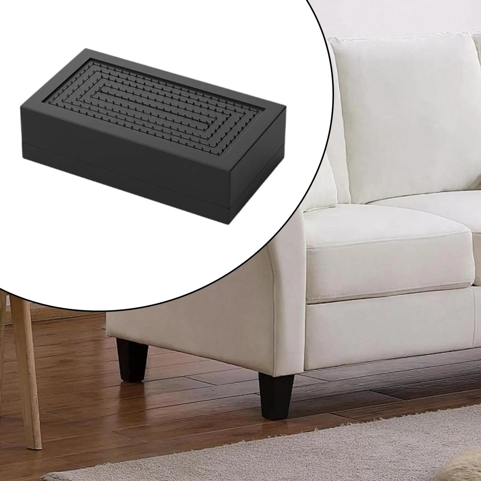 Furniture Heightening Foot Pads Rectangle Bed Riser Adjustable Plastic Spacers for Bedroom Living Room Storage