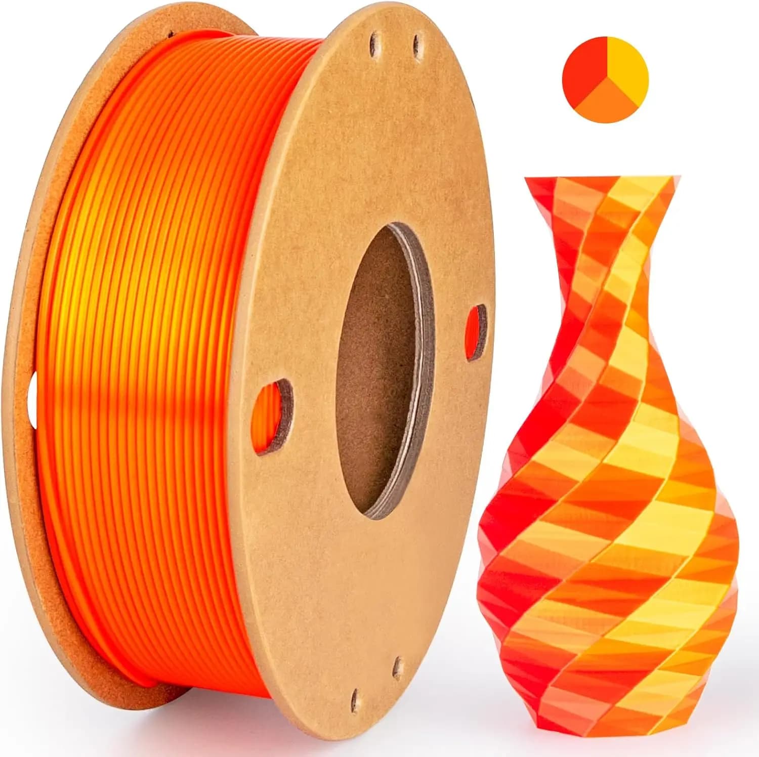 Filament PLA Silk for 3D Printer, Dual/Triple Color, 1.75mm, 250g Bobbin, No Groovies, Polished, Compatible with Most FDM Printers