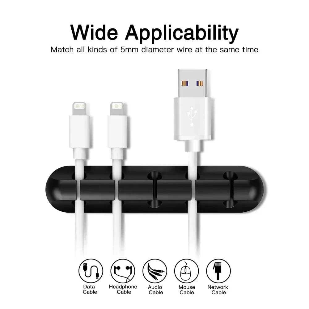 Desktop Cable Organizer - Phone Charging & Data Cable Storage Fixing Device - Cable Routing Bundle Organizer for Neat Desk Manag