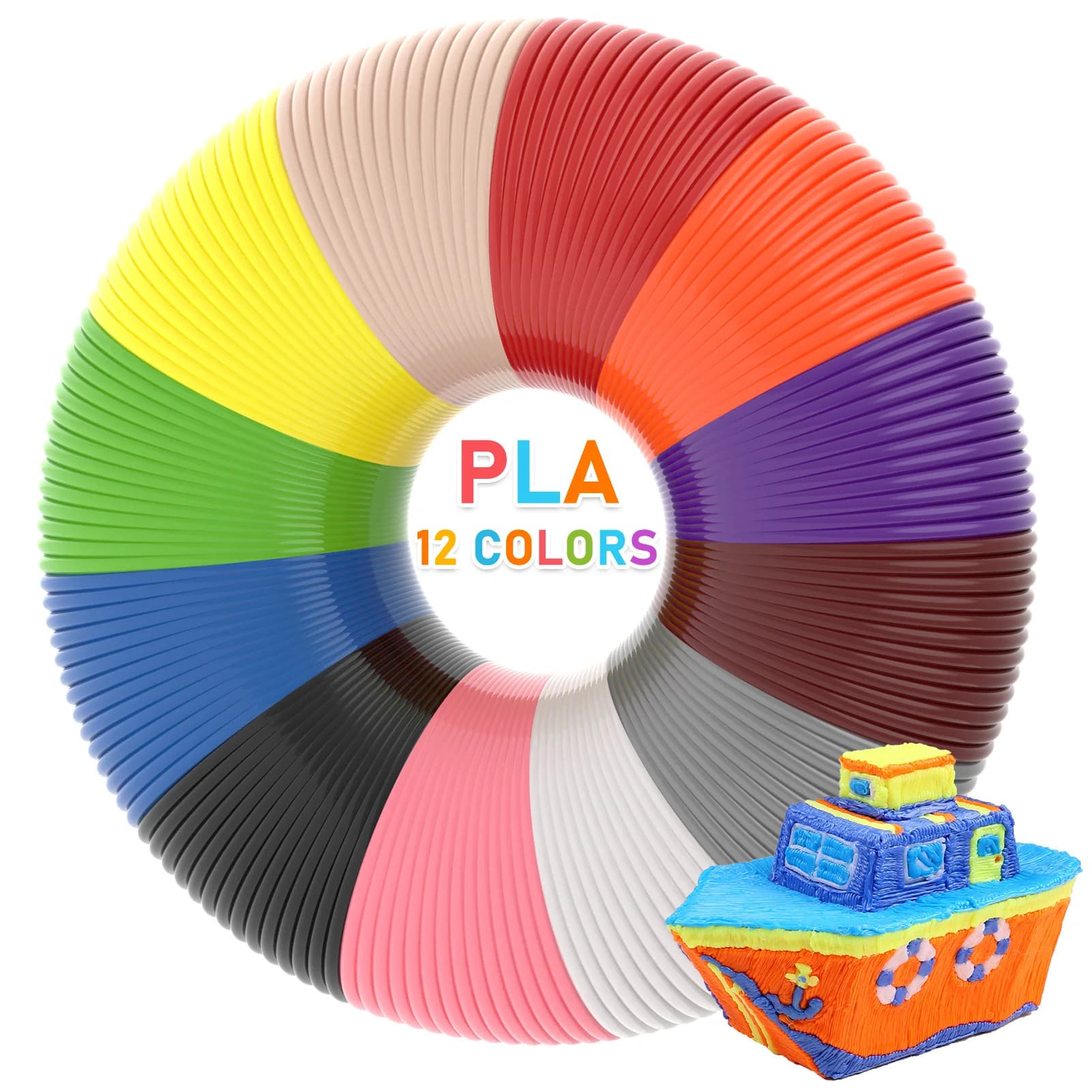 3D Pen Filament 1.75mm, 12 PLA Colors, 3D Printing Filament, 3D Printer Parts, 3M * 12 Colors