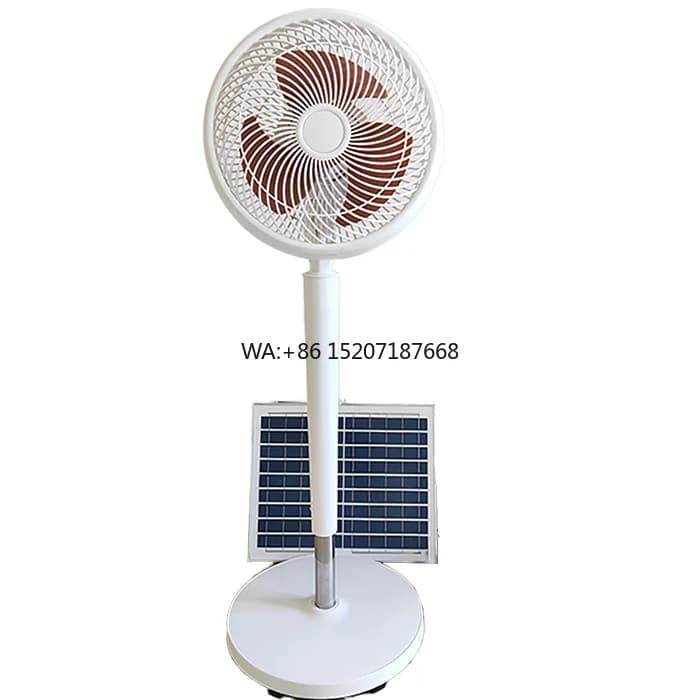 FS-378 Ventilatore da pavimento circolare in miglio solare da 10 pollici con pannello solare in polisilicio da 9 V Batteria al litio 4 * 2200 mAh