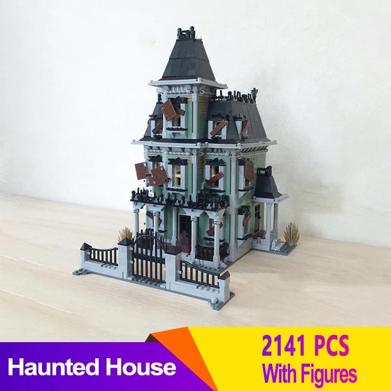 Con Light Monster Fighter MOC Display Haunted House Compatibile 10228 16007 Building Blocks Mattoni Compleanno Giocattolo Di Natale Regalo