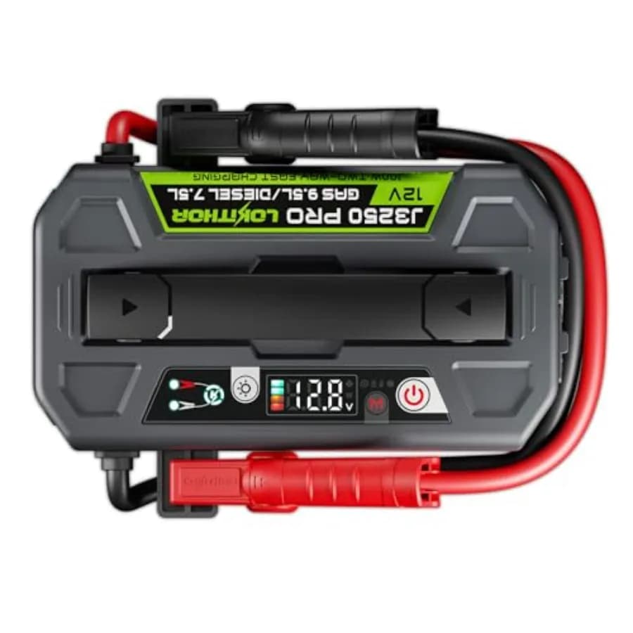 Avviatore di Emergenza per Motori a Benzina 9.5L/Diesel 7.5L, Batteria LiFePO4, Nero, ConnectMax 3250A, Picco 100W, Ricarica Rapida Bidirezionale, Super Sicuro