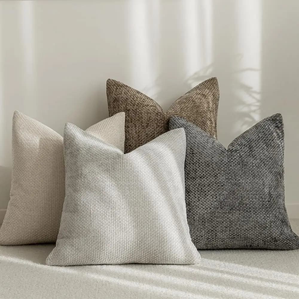 Set di 2 fodere per cuscini decorativi neutri da 18 x 18 pollici per soggiorno, divano letto, divano, fattoria, boho, decorazioni per la casa