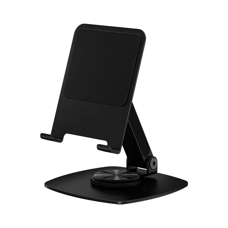 360 ° Supporto per telefono cellulare pieghevole da scrivania girevole Supporto per tablet con docking station regolabile in lega di alluminio