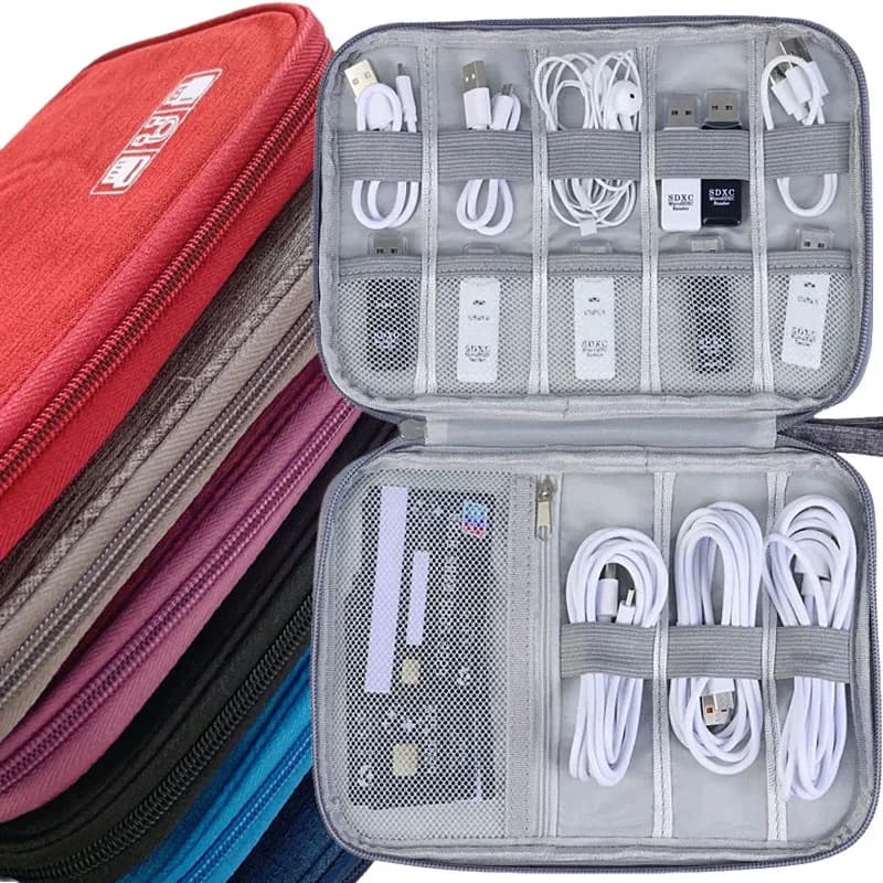 Borsa Portatile per Cavi Telefonici, Organizer per Accessori Elettronici, Custodia Impermeabile da Viaggio per Cavi USB OTG e Caricabatterie