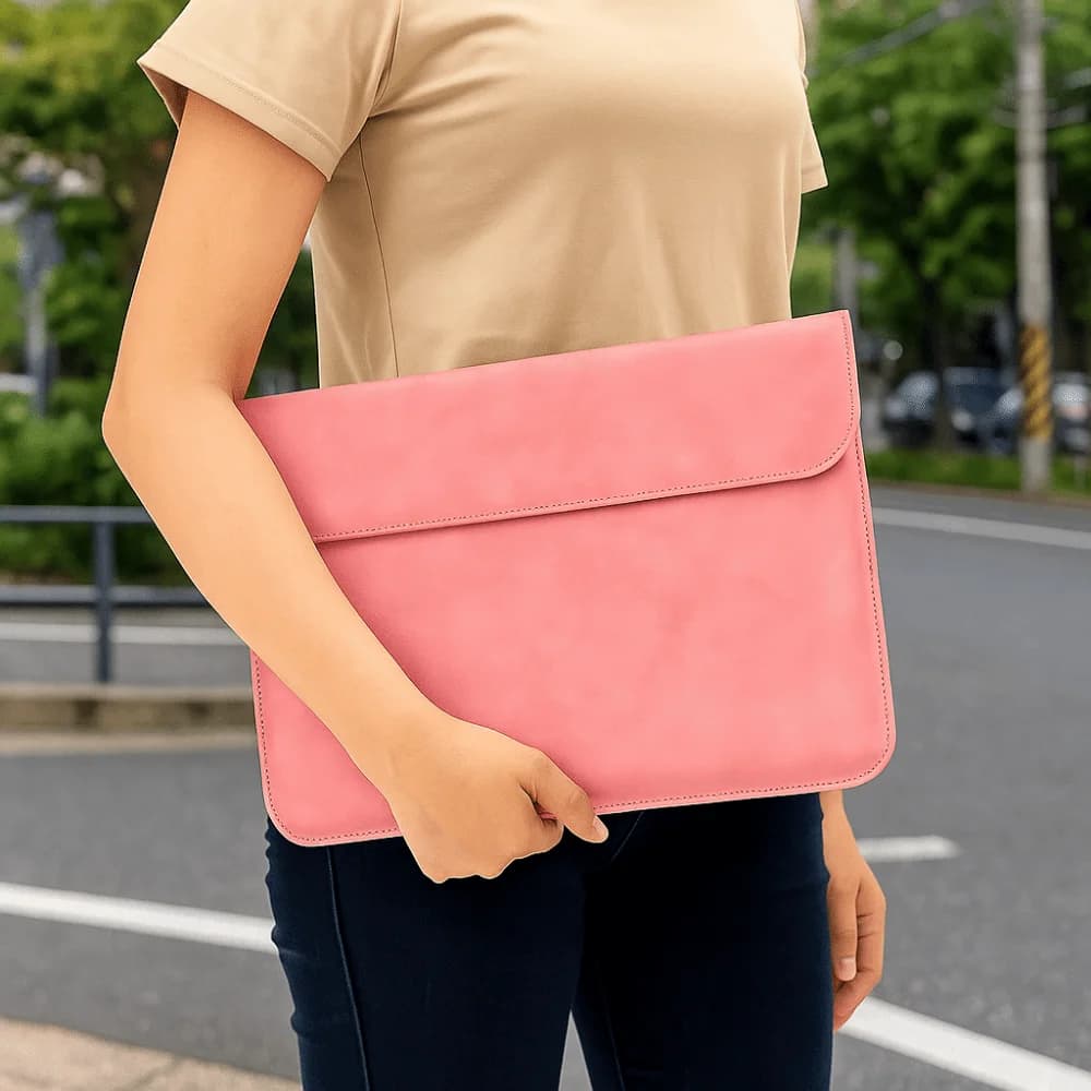 Elegante custodia per laptop resistente ai graffi, borsa per computer in pelle PU resistente all'usura, custodia impermeabile per tablet, custodia per studenti