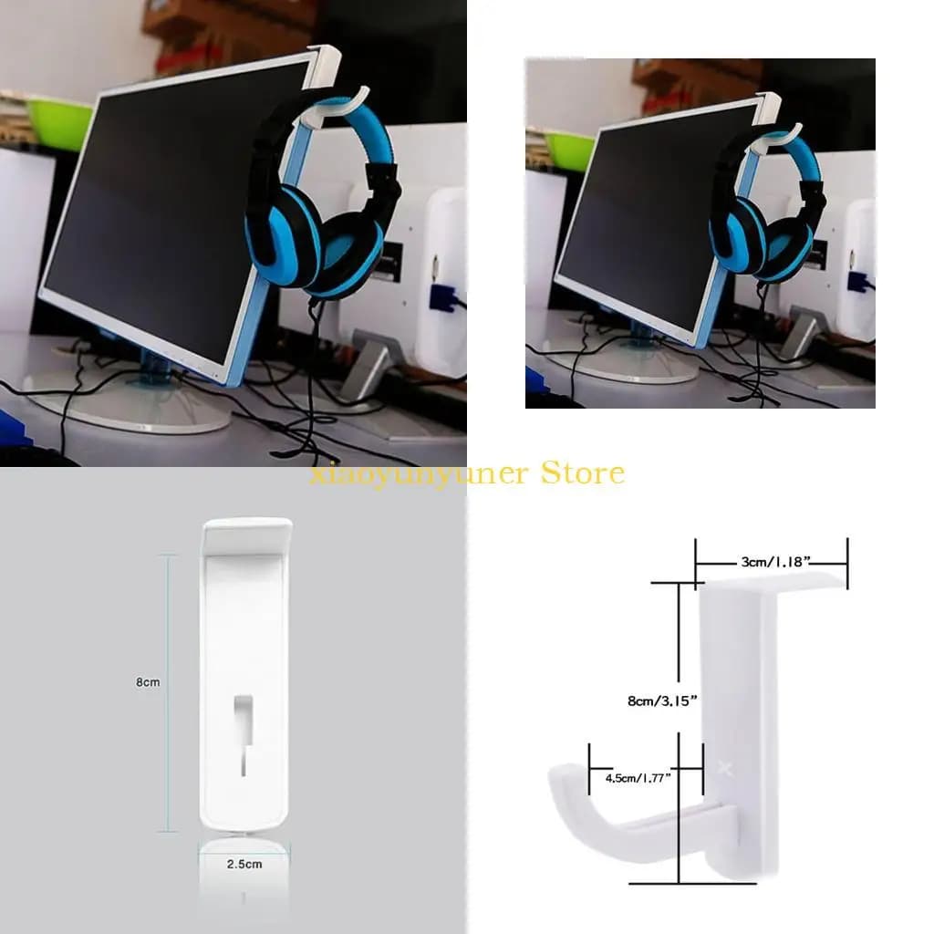P9JB Gancio per cuffie Gancio per cuffie Supporto per auricolari Nastro adesivo per monitor da scrivania per