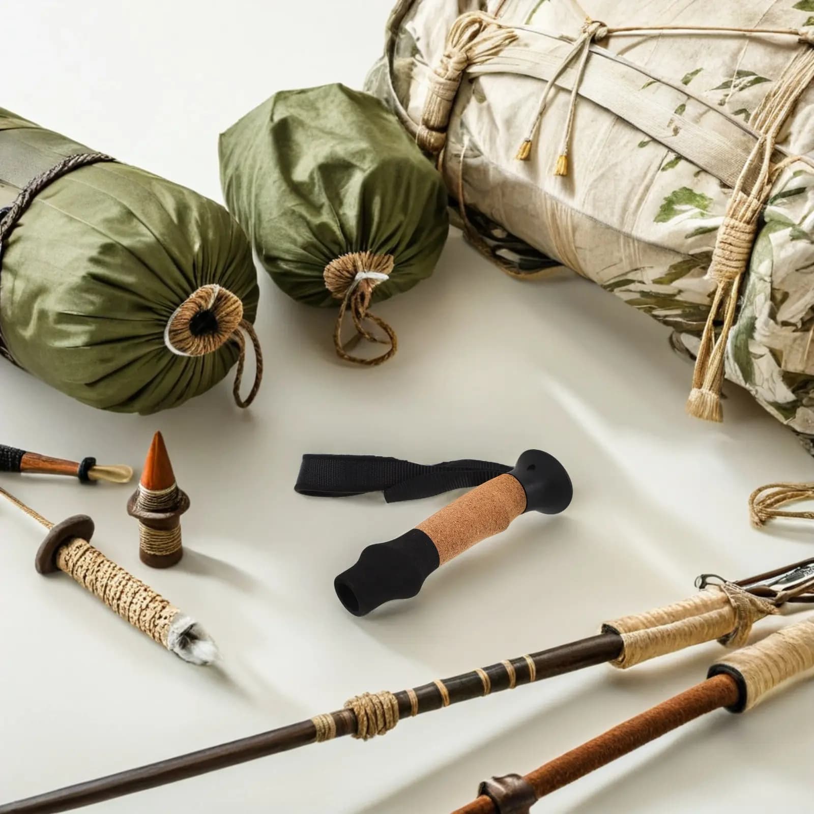 2 Pezzi Impugnatura in Sughero per Bastone da Trekking, Adattatore Ergonomico di Ricambio, Cinturino da Polso Stabile per Bastone da Passeggio, Escursionismo e Arrampicata