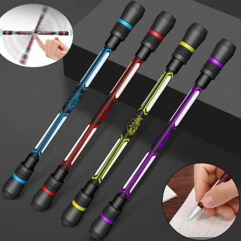 1-24 Pezzi Penna Antistress Girevole per Adulti e Bambini, Penna Fidget Spinner Antiscivolo, Giocattolo Antistress a Sfera