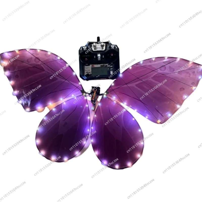 [Prezzo conveniente] Farfalla telecomandata viola, con luci LED, regali speciali per compleanno, anelli nuziali, performance, giocattoli volanti