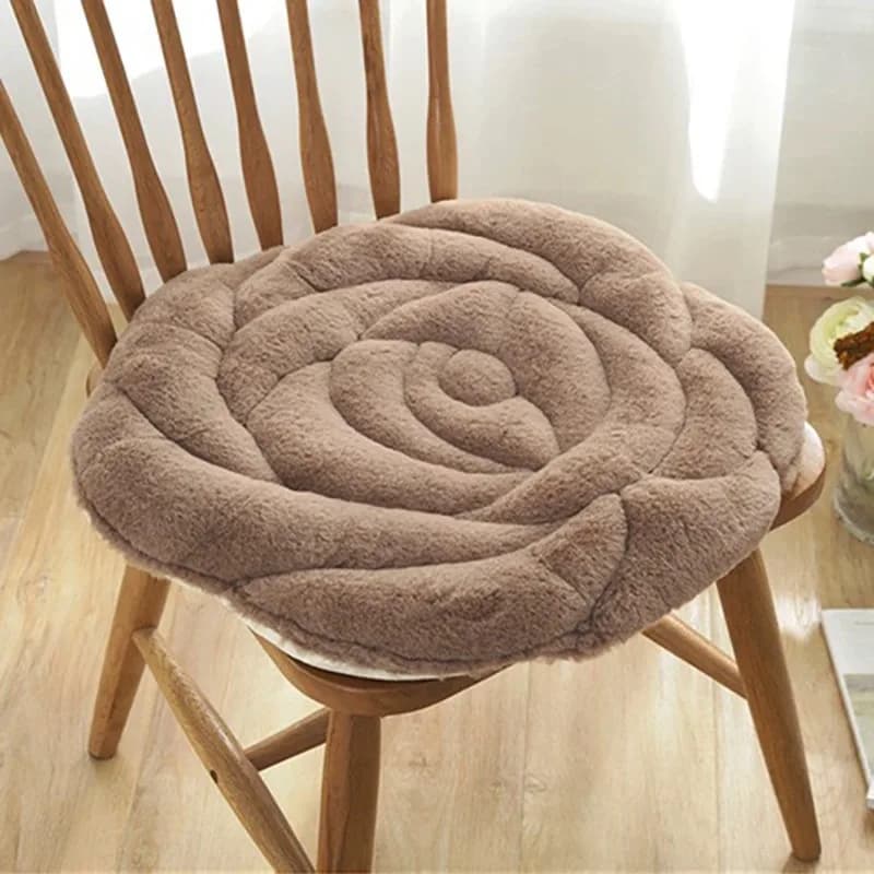 Cuscino per Sedia in Peluche a Forma di Rosa, Antiscivolo e Confortevole, per Ufficio, Protezione Glutei, Tappetino da Scrivania