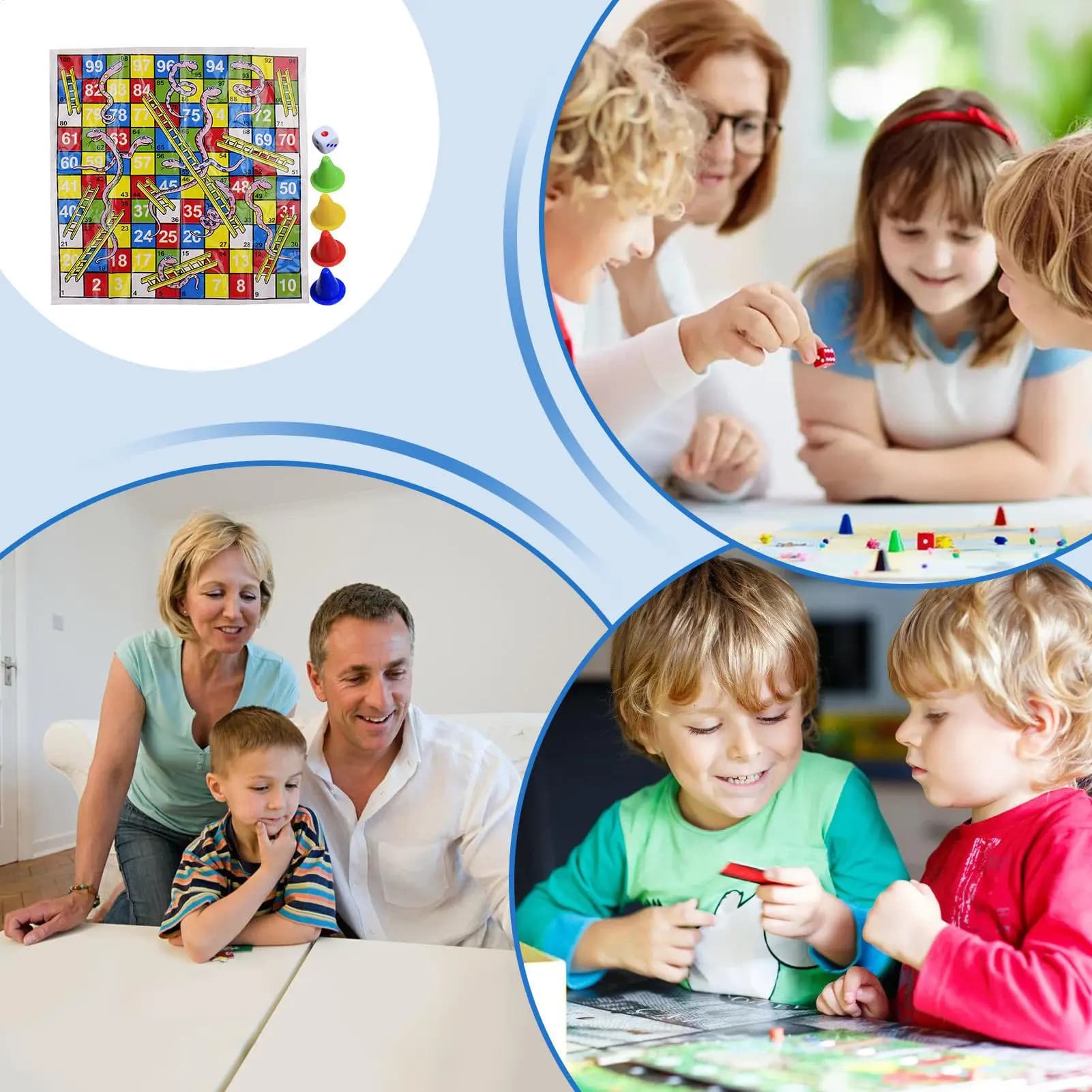 Ladder Game Mini Snakes and Ladders Board Game Set Portable Folding Chess Toy Compact for Travel Family Parties Adults