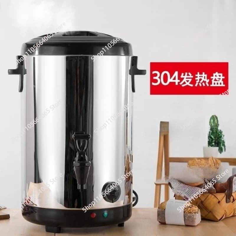 Large capacity stainless steel electric heating milk tea bucket insulation bucket heating boiling water bucket