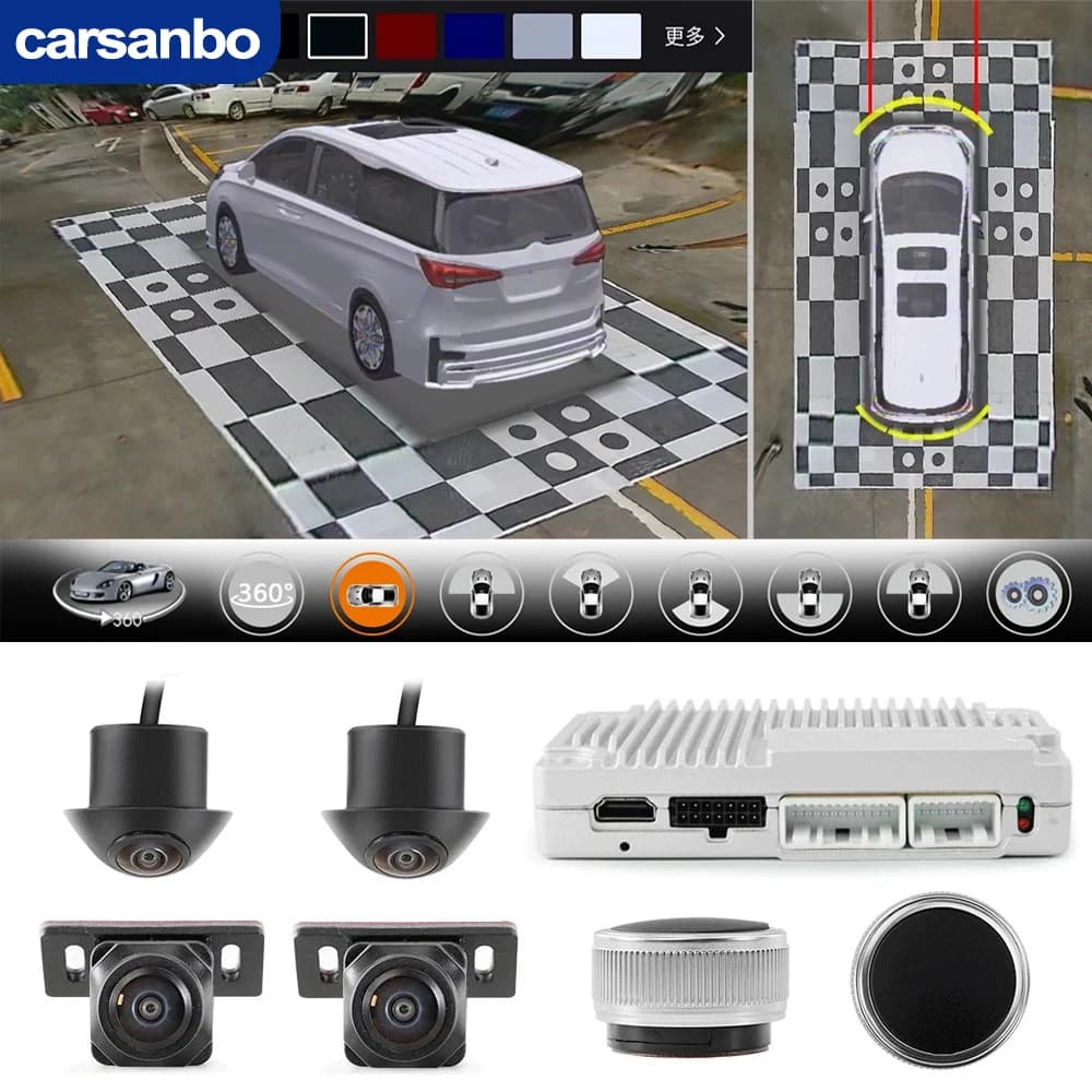 Carsanbo 360 Telecamera panoramica per auto DVR Bird Eye Surround View Sistema di parcheggio AHD HDMI Sinistra Destra Anteriore Posteriore Cam per molti modelli