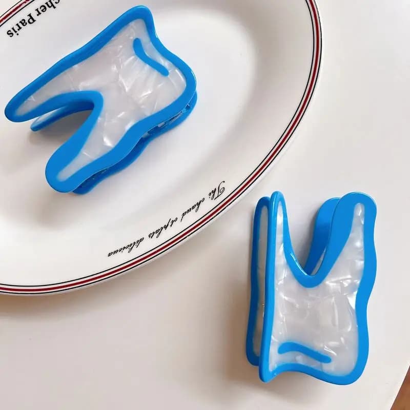 1pc Nuovo fermaglio per capelli creativo per cartoni animati, fermaglio per afferrare i denti personalizzato, fermaglio per capelli con squalo, divertente fascia per afferrare i capelli