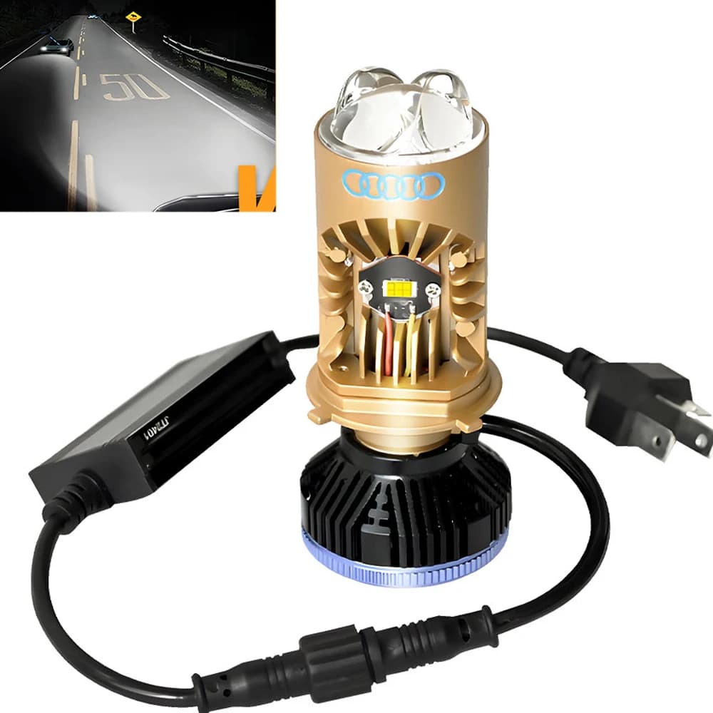 T8 pro Bi LED Luce per auto H4 Lente per proiettore Lampadina per fari Fascio alto e basso Moto Turbo Super luminoso 180W Canbus LED H4 Fendinebbia