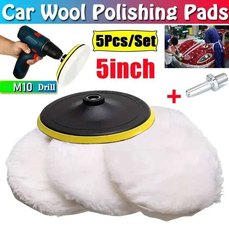 5 pz/set 5 pollici lucidatura Auto ceretta lucidatura cuscinetto ruota Kit lucidatrice Auto per Auto M10 connettore trapano Auto vernice cura Car-styling