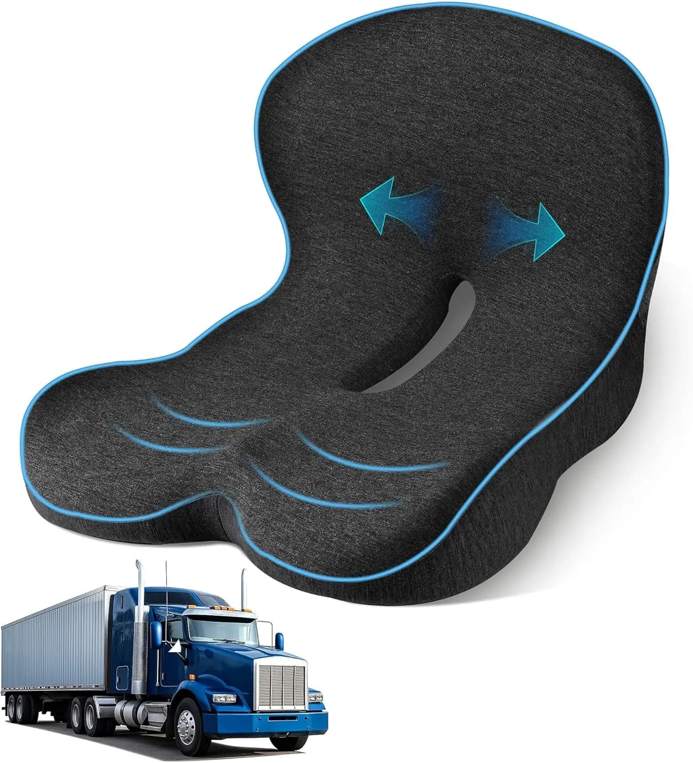 Cuscino Ergonomico a L in Memory Foam per Sedie da Ufficio e Auto, Supporto Confortevole per Lunghe Sedute