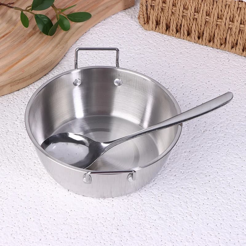 Stainless Steel Seafood Rice Pot Home Cooking Paella Pan Picnic Snack Plates Cookware Saucepan Dry Pots With Handle For Kitchen