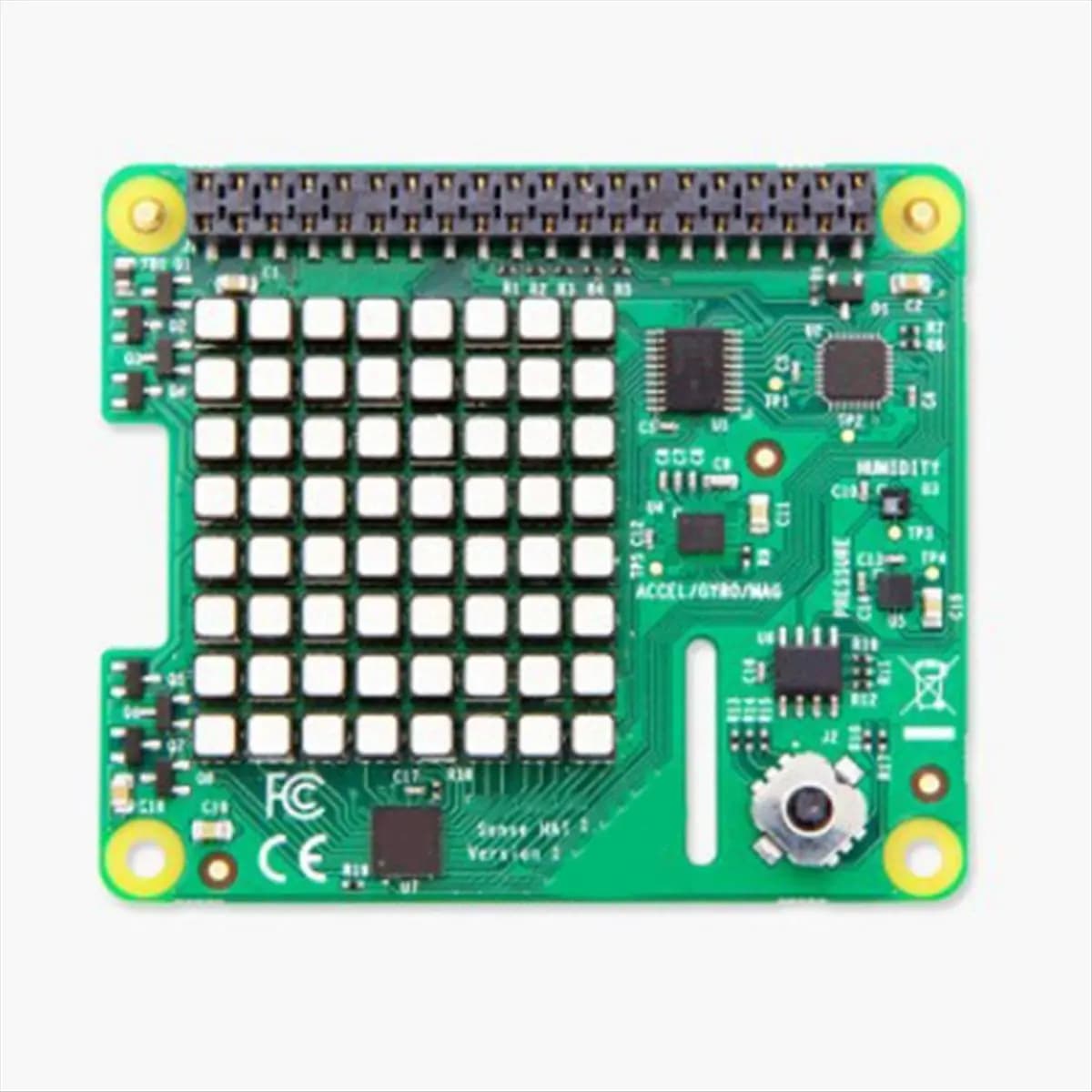 For Raspberry Pi SenseHAT with RGB 8x8 LED matrix, joystick, gyroscope, accelerometer and more for interactive projects
